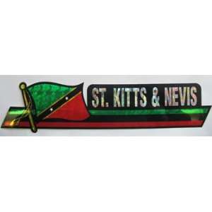  St. Kitts and Nevis   3 x 12 Bumper Sticker Patio, Lawn 