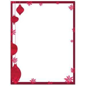  100 Painted Poinsettia Christmas Letterhead Sheets 