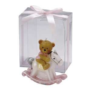  Pink Rocking Horse Candle In Clear Box (Set of 16 
