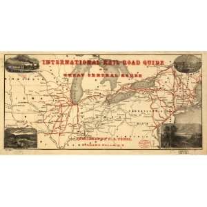  1855 railroad map North Central & North East U.S.