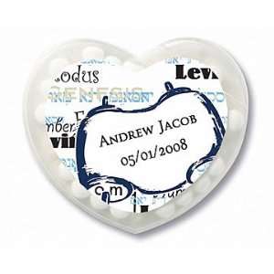 Wedding Favors Blue Bar Bat Mitzvah Scroll Design Personalized Heart 