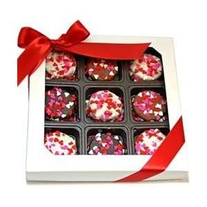 Box of 9 Heart Sprinkled Chocolate Dipped Oreos  Grocery 