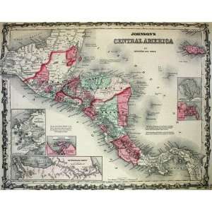  Johnson Map of Central America (1863)