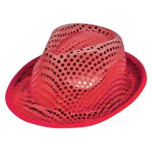  Red Sequin Fedora (1 pc)