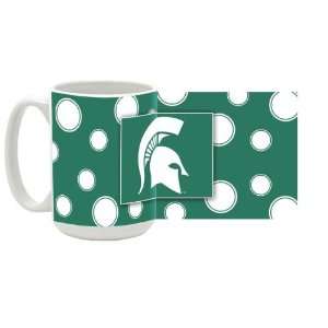  Michigan State University 15 oz Ceramic Coffee Mug   Polka 