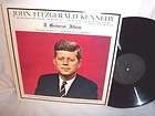 JFK John Fitzgerald Kennedy Memorial Album Speaches  