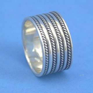 J060 Sterling Silver Rope Band Ring Size 5.75 Thumb AS IS Solid 925 