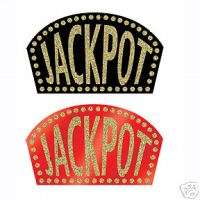 Casino Night Card Party GLITTERED JACKPOT SIGNS   NEW  