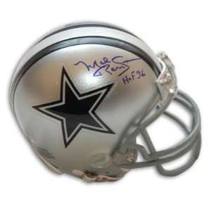 Mel Renfro Autographed/Hand Signed Dallas Cowboys Mini Helmet with HOF 