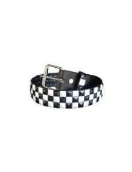 New Genuine Leather Snap On Black & White Checkered Studded Belt