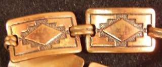 Copper Plated Southwestern Style Bracelet Diamond Design 7 1/4  