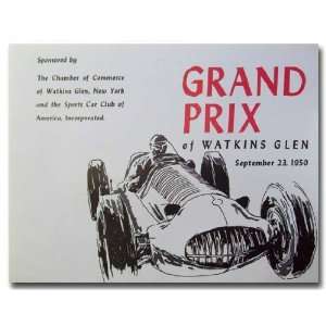  1950 Grand Prix of Watkins Glen Program Poster Print