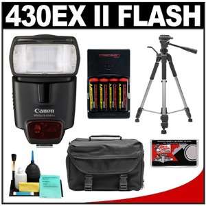  Canon 430EX II Speedlite Flash + 4 Batteries & Charger 