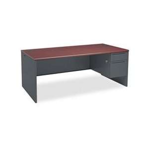   Pedestal Desk, 72w x 36d x 29 1/2h, Mahogany/Charco