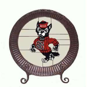  Wolfpack Leaded Stained Glass Charger with Stand