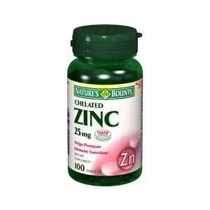  NB ZINC GLUC 25MG CHELATED 100TB NATURES BOUNTY Health 