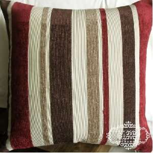  Cover 17x17 Dark Red Striped   Chenelle (one side)