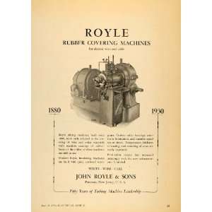  1930 Ad John Royle & Sons Rubber Covering Machines 
