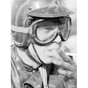  Actor Steve McQueen in Helmet and Goggles During 500 Mi 