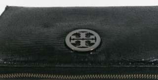 TORY BURCH WOMENS BLACK LEATHER ZIP AROUND CONTINENTAL WALLET  