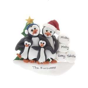 Personalized Penguin Family 3 Christmas Ornament