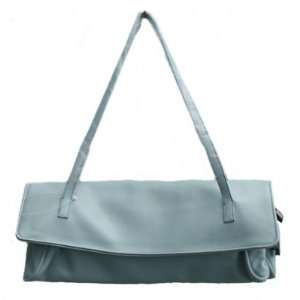   Baby Blue Soft Leatherette Clutch Evening Bag Purse 