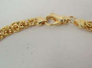   ITALY GOLD TONE VERMEIL 18 GRADUATED BYZANTINE 26g 925 FANCY NECKLACE