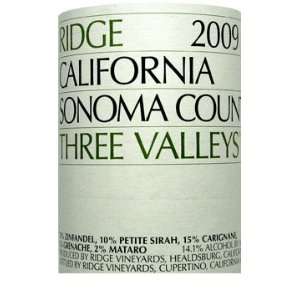   2009 Ridge Three Valleys Sonoma County 750ml Grocery & Gourmet Food