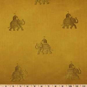  29 Wide Chinese Silk Brocade Elephants Copper Fabric By 