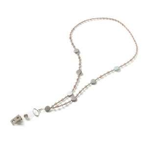  Silver Pearl Chunk Lanyard 