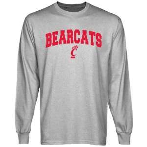 Cincinnati Bear Cat T Shirt  Cincinnati Bearcats Ash Logo Arch Long 