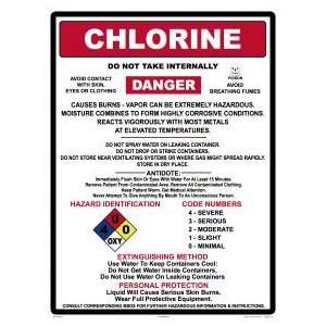  Chlorine Danger Instructions Sign 5340Wa1824E