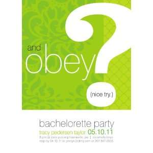  And Obey?   Green Invitations