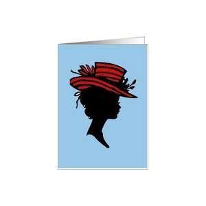  Red Hat Day  Silhouette Lady  Note Card Card Health 
