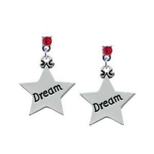  Dream Star Red Swarovski Post Charm Earrings [Jewelry 