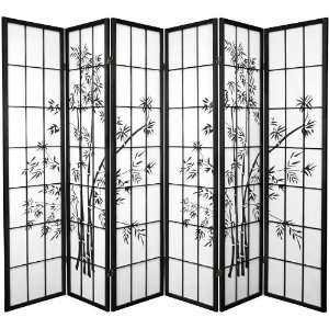  6 ft. Tall Lucky Bamboo Room Divider  Black   6P