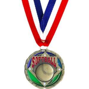  Engraved Softball Medal