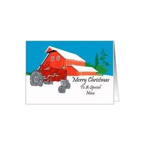  Niece Antique Tractor Christmas Card Card Health 