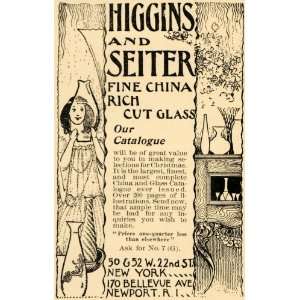   China Cut Glass Higgins Seiter   Original Print Ad
