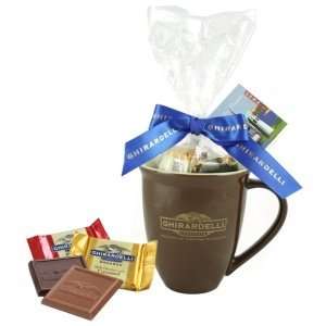 Ghirardelli Chocolate Logo Coffee Mug with Squares Chocolates  