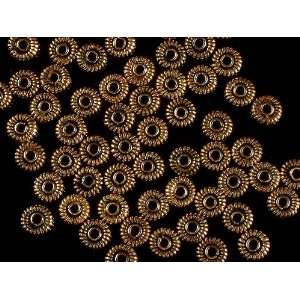 Sterling Gold Plated Circular Beads (Price Per Dozen)   Sterling 