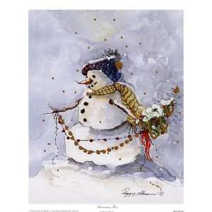  Snowman Two Finest LAMINATED Print Peggy Abrams 9x11
