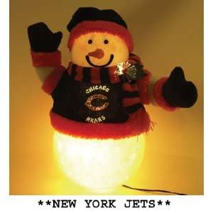   York Jets Fiber Optic Snowman Christmas Decorations