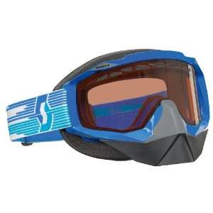  Scott Hustle SnowCross Blue Goggles with Chrome Lens 