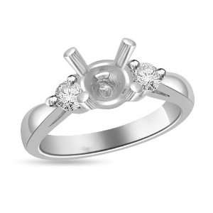  0.32 Ct Platinum 3 Stone Style Mounting Jewelry