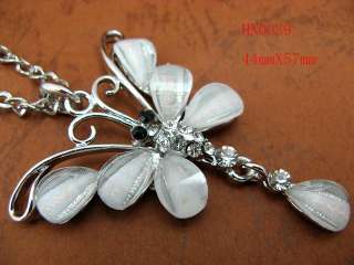 Nice butterfly Rhinestone Crystal&Enamel necklace HN0039  