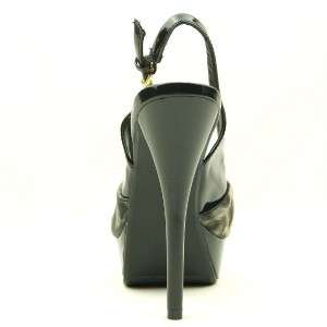 Open Toe Platform Slingback Sandals,Womens Shoes,Black Cheetah 8.5US 