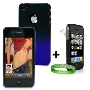  iPhone 4S Accessories Kit BLUE TO BLACK FuzeColor Stylish Hard Snap 