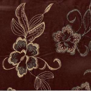  42 Wide Embroidered Velvet Chocolate Fabric By The Yard 