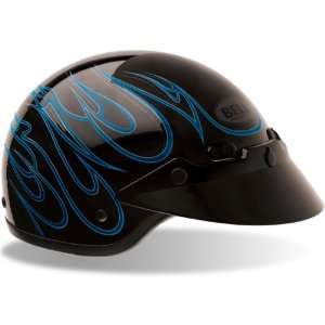  Bell Flames Shorty Motorcycle Half Helmet Blue XXS 